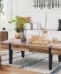 21.69" Oak Finish Medium Density Fiberboard, Wood, Metal 2-Drawer Coffee Table