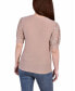 Women's Short Puff Sleeve Top with Lace Sleeves and Yoke