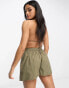 South Beach high waist beach short in khaki