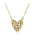 Suzy Levian Sterling Silver Cubic Zirconia Pave Solid Heart Necklace