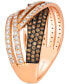 Chocolatier® Chocolate Diamond & Vanilla Diamond Crossover Ring (1-1/2 ct. t.w.) in 14k Rose Gold