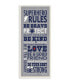 Фото #1 товара The Kids Room by Stupell Gray and Navy Superhero Rules Typography Wall Plaque Art, 7" L x 17" H