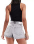 Фото #4 товара Stradivarius ripped denim short in grey wash