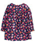 Toddler Navy Flower Babydoll Dress 4T