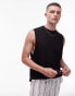 Фото #10 товара Topman premium relaxed interlock tank in black - BLACK