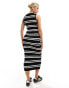 Фото #4 товара ASOS DESIGN Maternity knitted tank midaxi dress in stripe