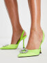 ASOS DESIGN Poppy embellished slingback high heeled shoes in lime