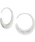 Silver-Tone Medium Pavé Threader Hoop Earrings, 1.25"