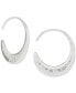 ფოტო #1 პროდუქტის Silver-Tone Medium Pavé Threader Hoop Earrings, 1.25"