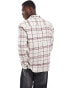 Фото #4 товара ASOS DESIGN brushed flannel shirt in window pane check in cream