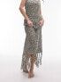 Topshop knitted maxi beach dress in khaki and cream