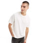 Abercrombie & Fitch embossed central logo t-shirt in white weiß, L - фото #1