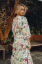 Фото #1 товара Платье из смесового льна с принтом и узлом ZARA