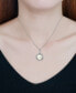Фото #4 товара Macy's imitation Pearl with Cubic Zirconia Crystal Swirl Halo Pendant in Silver Plate 18"