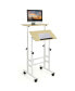 Фото #1 товара Mobile Standing Desk Rolling Adjustable Laptop Cart Home Office