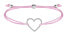 Фото #1 товара Плетеный браслет с розовым / стальным сердцем