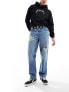 Фото #2 товара ASOS DESIGN baggy jeans with with rips in mid wash blue