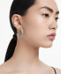 ფოტო #5 პროდუქტის Rhodium-Plated Medium Mixed Crystal C-Hoop Earrings, 1.54"