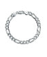 ფოტო #1 პროდუქტის Men's Thick Heavy Solid .925 Sterling Silver 7MM Italian Figaro Chain Link Bracelet 8.5 Inch
