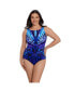 ფოტო #1 პროდუქტის Women's Panel Scoopback Highneck One-Piece Swimsuit