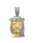ფოტო #1 პროდუქტის Men's Diamond (1-1/2 ct. t.w.) Christ Head Pendant in 14K Yellow Gold over Sterling Silver