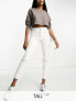 Stradivarius Tall slim mom jean with stretch in white