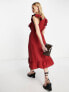 Фото #2 товара Vero Moda Aware cross front midi dress with frill detail in red