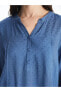 LCW Grace Kaçık Yaka Kendinden Desenli Uzun Kollu Kadın Bluz