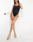 Фото #6 товара ASOS DESIGN scoop neck swimsuit in black