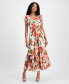 ფოტო #1 პროდუქტის Women's Floral-Print Tiered Midi Dress