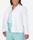 ფოტო #3 პროდუქტის Plus Size Hyannisport Jacket with Fringe Detail