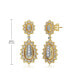 White Gold and 14K Gold Plated Sunny Array Cubic Zirconia Drop Earrings