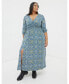 Фото #1 товара Women's Plus Size Rene Aztec Texture Midi Dress