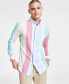 Фото #3 товара Men's Striped Poplin Shirt, Created for Macy's
