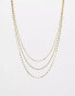 Petit Moments allegra multirow stainless steel dainty necklaces in gold