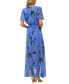 Фото #2 товара Women's Smocked-Waist Flutter-Sleeve Maxi Dress