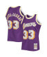 Men's Kareem Abdul-Jabbar Purple Los Angeles Lakers 1983-84 Hardwood Classics 75th Anniversary Diamond Swingman Jersey