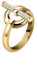 Elegant gold-plated steel ring with Abbraccio SAUC09 crystals