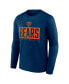 Фото #2 товара Men's Navy Chicago Bears Big and Tall Wordmark Long Sleeve T-shirt