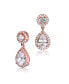 ფოტო #2 პროდუქტის Sterling Silver Cubic Zirconia Pear Drop Earrings