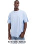 ASOS DESIGN heavyweight oversized t-shirt with pigment dye in light blue