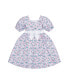 Girls' Short Sleeve Puff Sleeve Party Dress, Toddler English floral, 2T - фото #11