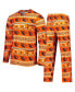 ფოტო #1 პროდუქტის Men's Orange Oregon State Beavers Swivel Long Sleeve T-shirt and Pants Sleep Set