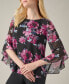 Women's Floral-Print Ruffle-Sleeve Blouse