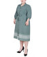 ფოტო #3 პროდუქტის Plus Size 3/4 Roll Tab Sleeve Belted Shirtdress