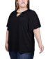 Plus Size Raglan Sleeve Top with Chain Details