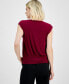 ფოტო #2 პროდუქტის Petite V-Neck Ruched-Shoulder Top, Created for Macy's