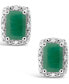 ფოტო #3 პროდუქტის Emerald (1-1/3 ct. t.w.) and Diamond Accent Stud Earrings in Sterling Silver