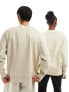 ASOS DESIGN oversized sweatshirt in washed beige Ракушка, XS - фото #7