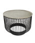 Фото #1 товара 30" x 30" x 17" Metal Open Frame Wire Geometric Silver-Tone Aluminum Top Coffee Table